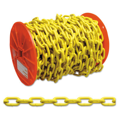 System 3 Proof Coil Chains, Size 1/4 in, 1,300 lb Limit, Yellow Polycoat