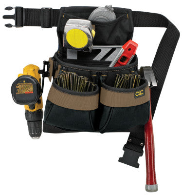 5 POCKET  FRAMER'S NAIL & TOOL BAG WITH POLYWEB