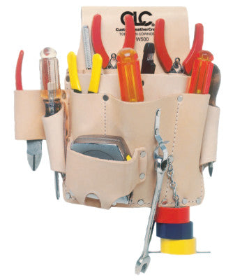 Electrician's Tool Pouches, 8 Compartments, Top Grain Leather