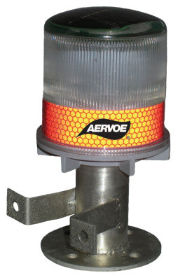 Solar Powered Strobe, w/Bracket, Red
