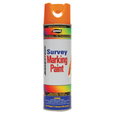 Survey Marking Paint, 17 oz Aerosol Can, Fluorescent Orange