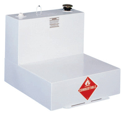 Liquid Transfer Tanks, L-Shaped, 51 gal to 54 gal, Steel, White