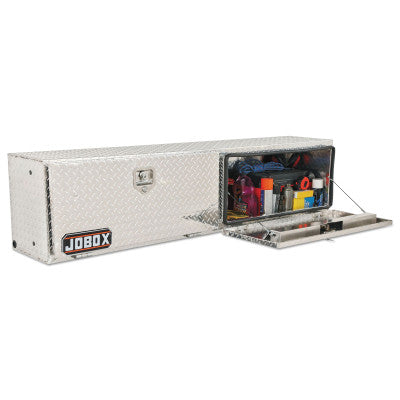 Topside Truck Boxes, 96 in W x 15 in D x 17 in H, Aluminum, Silver