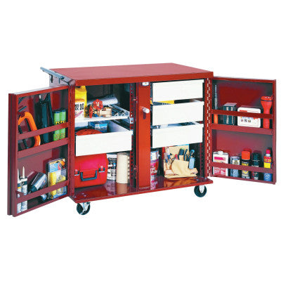 Rolling Work Benches, 43.7/8W x 43.7/8D x 40 1/2H, 2 Doors, 1 Shelf