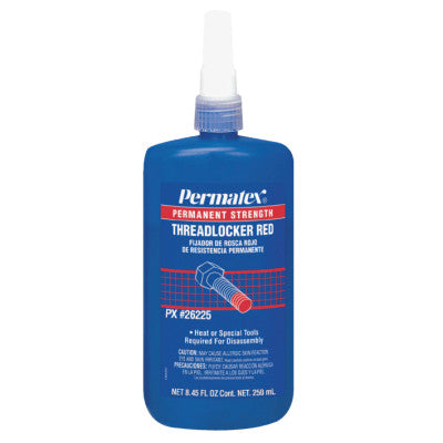 Permatex Permanent Strength Red Threadlocker, 250 mL, 3/8 in - 1 in