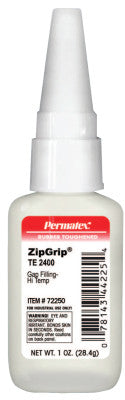 ZipGrip TE2400 Adhesive, 1 oz, Bottle, Clear