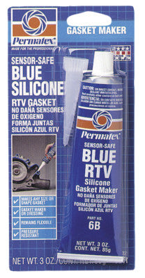 Sensor-Safe Blue RTV Silicone Gasket, 3 oz Tube, Blue