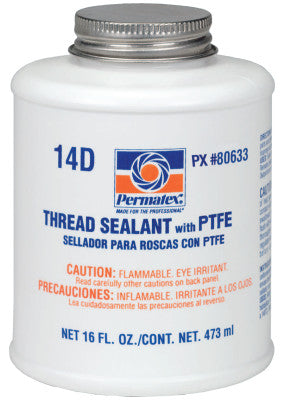Thread Sealants w/ PTFE, 16 oz Can, White