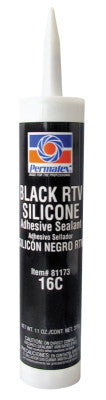 Black RTV Silicone Adhesive Sealants, 12.9 oz Cartridge, Black