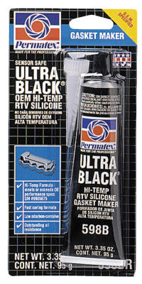 Ultra Series RTV Silicone Gasket Maker, 3.35 oz Tube, Black