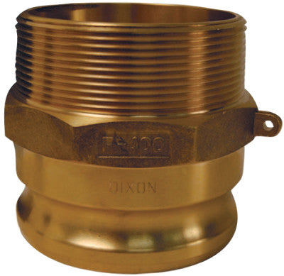 Global Type F Adapters, 4 in, Male/Male, Brass