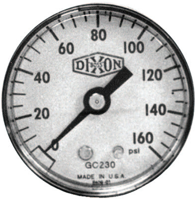 Standard Dry Gauges, 0 to 60 psi, 1/8 in NPT(M), Center Back Mount