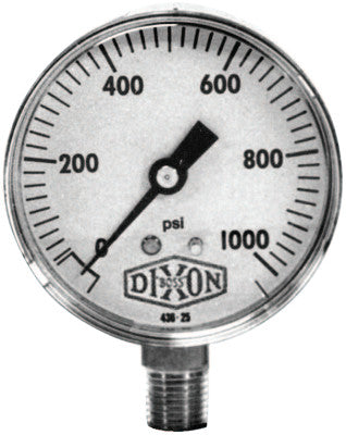 2 in Standard Dry Gauge, 200 psi, ABS, 1/4 in NPT(M)