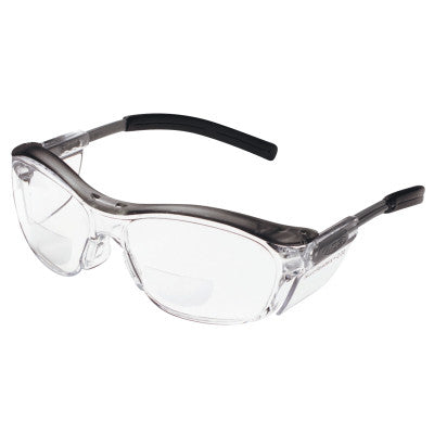 Nuvo Reader Protective Eyewear, +2.0 Diopter, Clear Anti-Fog Lens, Gray Frame