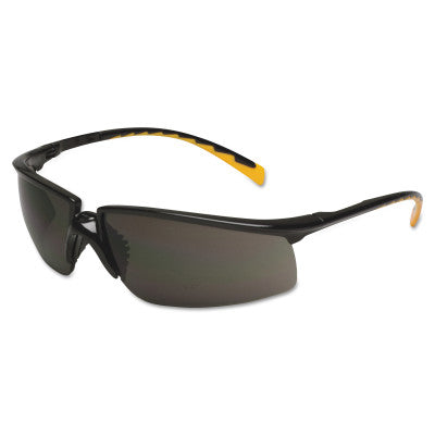 Privo Safety Eyewear, Gray Lens, Polycarbonate, Anti-Fog, Black Frame