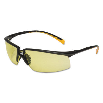 Privo Safety Eyewear, Amber Lens, Polycarbonate, Anti-Fog, Black Frame