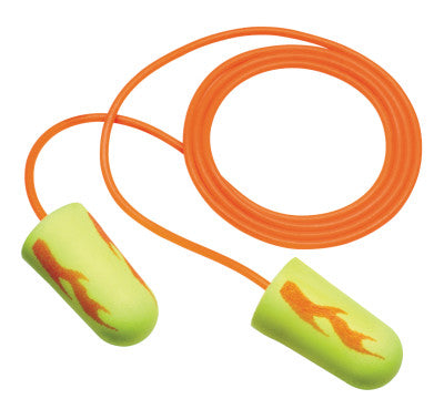 E-A-Rsoft Yellow Neon Blasts Foam Earplugs, Polyurethane, Yellow, Corded