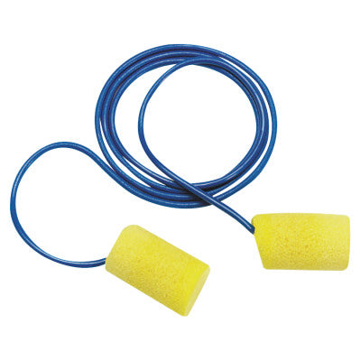 E-A-R Classic Foam Earplugs, PVC, Yellow, Metal Detectable with Cord