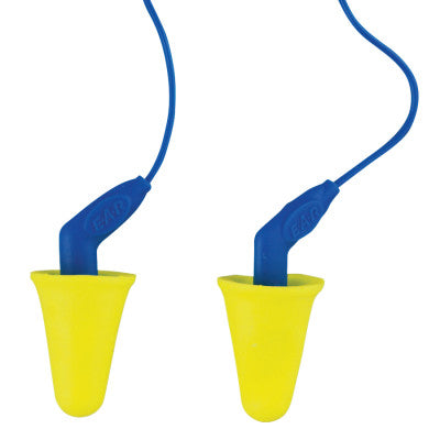 E-A-R Push-Ins SofTouch Earplugs, Polyurethane, Blue/Yellow, Corded