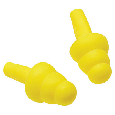 E-A-R Ultrafit Earplugs, Elastomeric Polymer, Yellow, Uncorded, Poly Bag