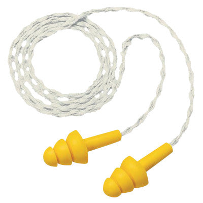 E-A-R UltraFit Earplugs, Elastomeric Polymer, Cloth Cord