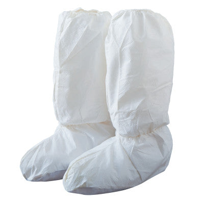 Tyvek IsoClean High Boot Covers with PVC Soles, Medium, White