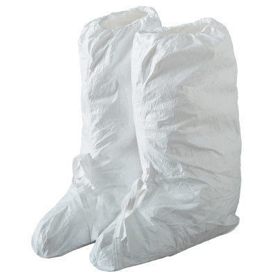 Tyvek IsoClean Boot Covers with PVC Soles, Ankle Ties, Large, White