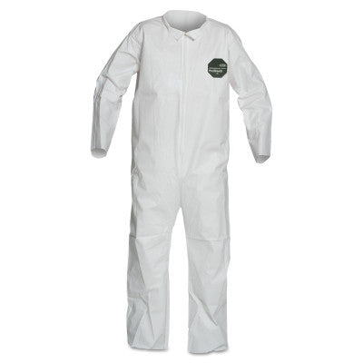 ProShield 50 Coveralls, White, X-Large, Collar, Front Zip Closure, Serged Seams