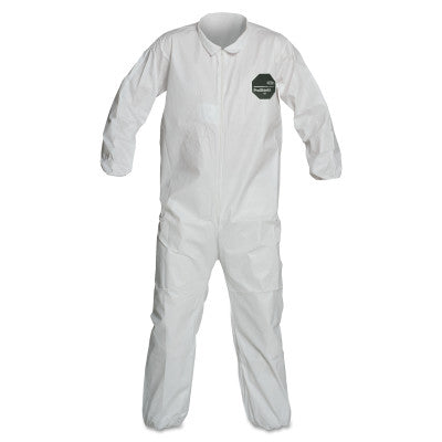 ProShield 50 Coveralls, L, Collar, Elastic Wrists/Ankles, Zip Closure, Serged