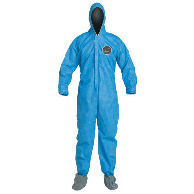 Proshield 10 Coveralls Blue with Attached Hood and Boots, Blue, 2X-Large