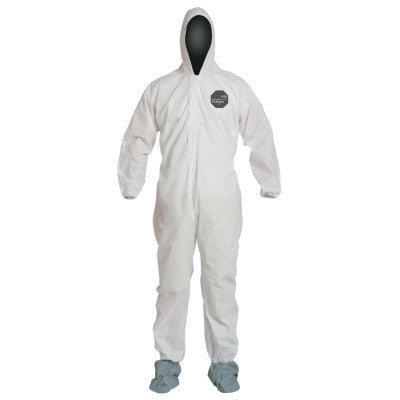 Proshield 10 Coveralls White with Attached Hood and Boots, White, 2X-Large