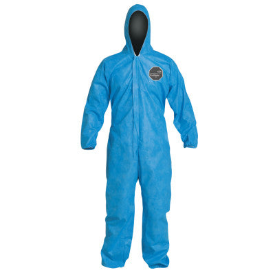 Proshield 10 Coveralls Blue with Attached Hood, Blue, 2X-Large