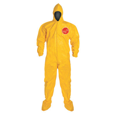 YELLOW TYCHEM QC COVERALL ZIP FT ATT SOCKS 2XL