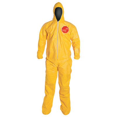 Tychem 2000 Coveralls with Attached Hood and Socks, 2X-Large, Yellow