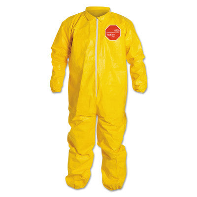 YELLOW TYCHEM QC COVERALL ZIP FRT ELAS ANKLE/WRI