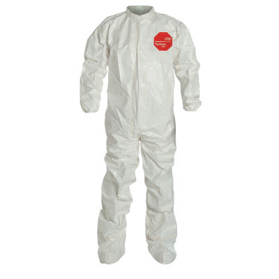 Tychem SL Coveralls with attached Socks, White, 2X-Large