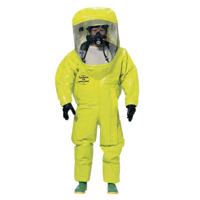 Tychem TK Encapsulated Level A Suit Rear Entry, Lime Yellow, Medium