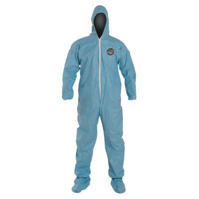 Tempro Coveralls with Attached Hood and Integrated Socks, Blue, 3X-Large