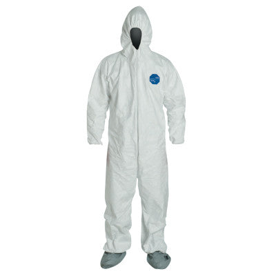 Tyvek Coveralls With Attached Hood and Boots, 2X-Large, White