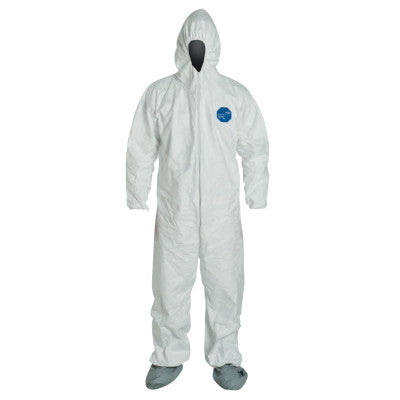 Tyvek Coveralls With Attached Hood and Boots, White, 7X-Large