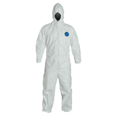 Tyvek Coveralls with Attached Hood, White, 2X-Large, With Hood