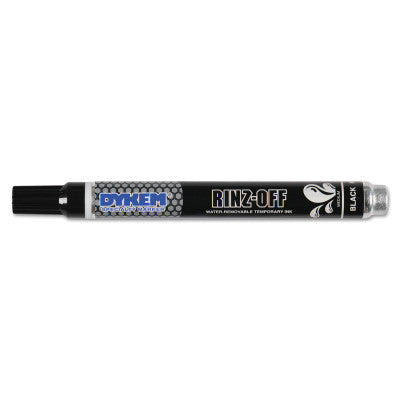 RINZ OFF Water Removable Temporary Markers, Black, Medium