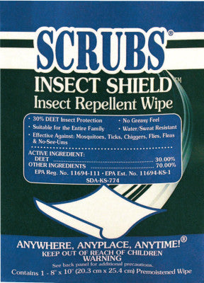 Insect Shield Insect Repellent Towels, 4 lb Single Towel Packets