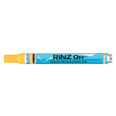 RINZ OFF Water Removable Temporary Markers, Yellow, Medium Tip