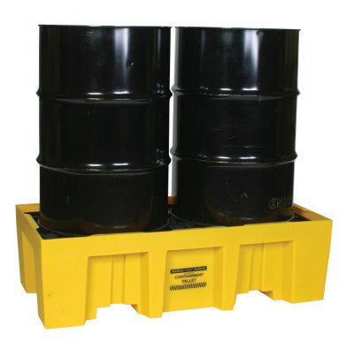 Spill Containment Pallets, Yellow, 4,000 lb, 66 gal, 26 1/4 in x 51 in