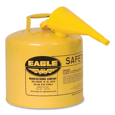 5GAL.METAL YELLOW TYPE ISAFETY CAN W/F-15 FUNNEL