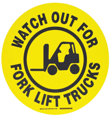 Floor Safety Signs, Watch Out For Forklift Trucks, Yellow/Black