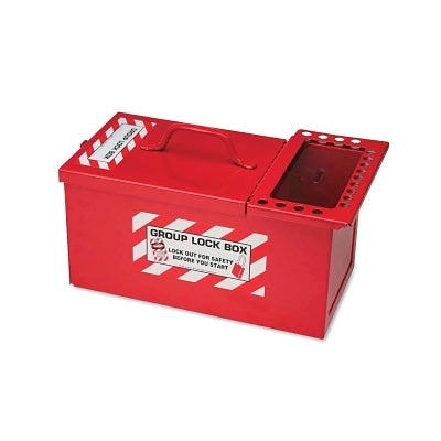 METAL STORAGE LOCK BOX SMALL RED