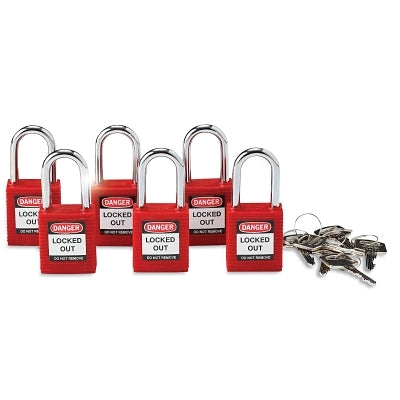 BRADY NYLON PADLOCK  1.5" RED KA