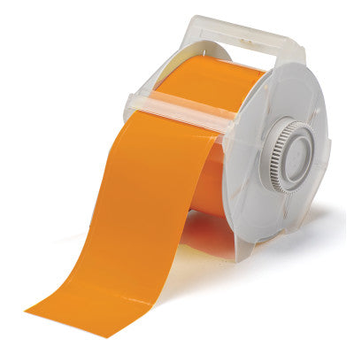 GlobalMark Series Indoor-Outdoor Vinyl Labels, 2.25 in x 100 ft, Orange